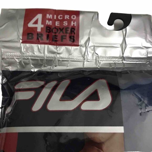 FILA  Men’s 4 Pack Bóxer Briefs Breathable Micro Mesh Black  & Blue Color Size L - Picture 4 of 8